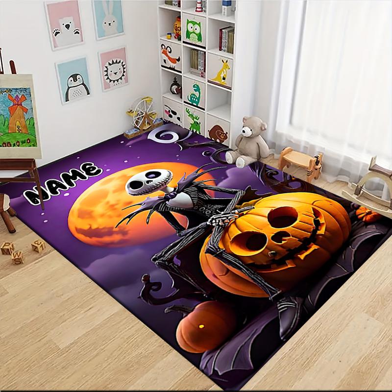 Custom Name Nightmare Before Halloween Carpet Rug Customizable Soft Washable Anti-Slip Home Living Room Sofa Mats Personalized Rug. 0909381