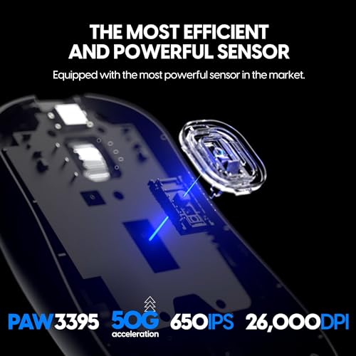 Pulsar Gaming Gears Xlite V3 eS Medium Kabellose Gaming-Maus, ultraleicht, 65 g, 1 ms, 26000 DPI, optischer Sensor, PAW3395, inländisches Originalprodukt