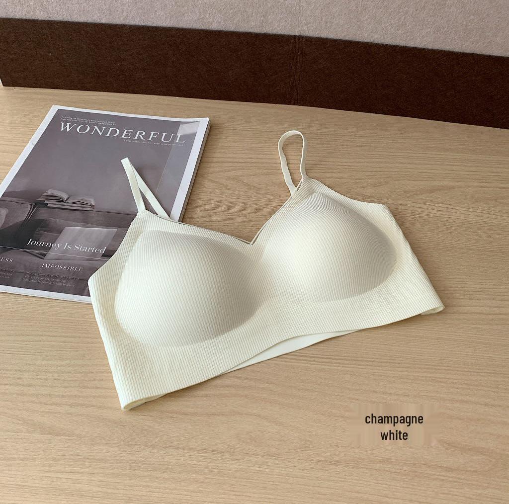 Invisible Push-Up Bra with Seamless Design Enhances Look, Comfortable Breathable Fit, Fixed Cup, and Beautiful Strappy Back