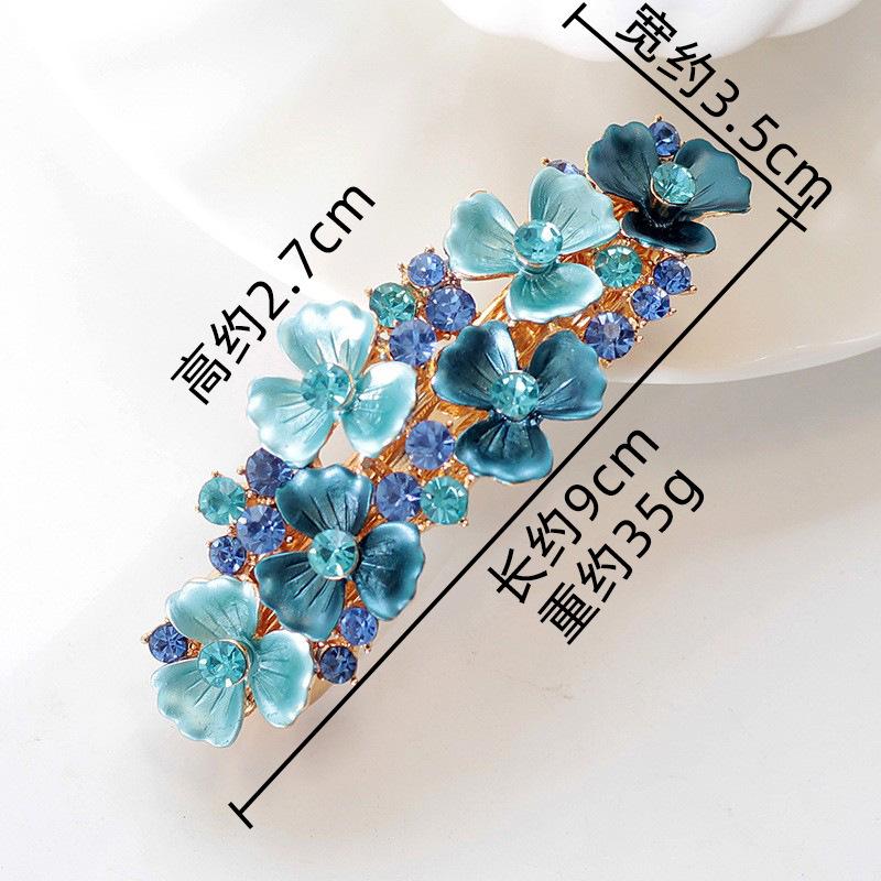 Painted Lacquer Flower Spring Clip Antique Hairpin Hair Accessories Alloy Women S Ponytail Clip Hairpin Hair Accessories