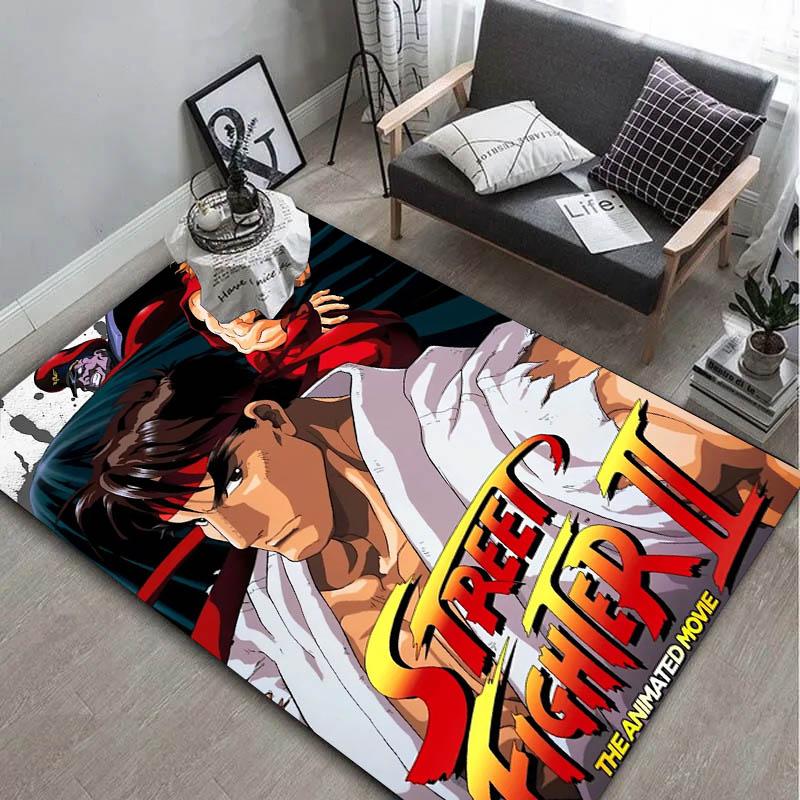 Game S-Street F-Fighter C-Cartoon Carpet Rug Art for Room Decor Sofa Christmas Halloween Gifts Game Area Rug Non-slip Floor Mat