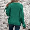 Women's Fashion Casual Round Neck Long Sleeve Solid Color Lace-up Bowknot Pullover Loose Women's Sweater