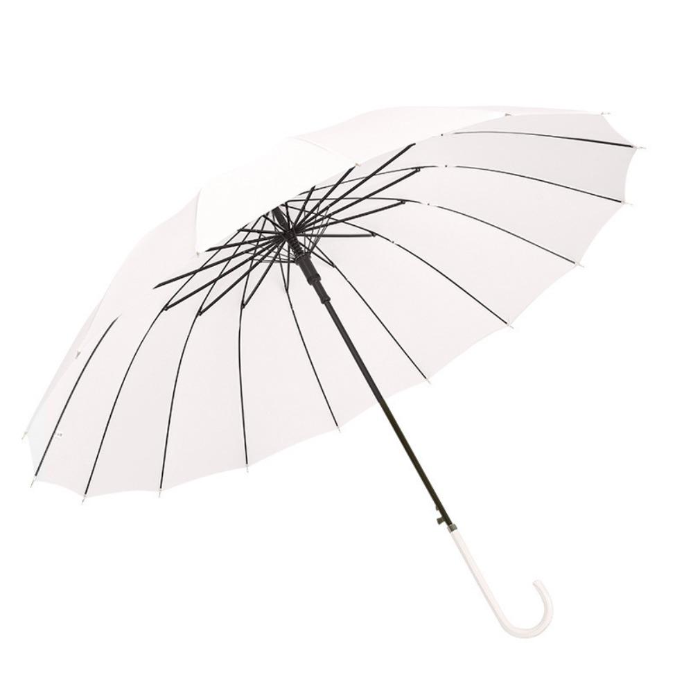 16 Bone Small Umbrella Long Straight Handle Umbrella PVC Waterproof Umbrella Upgraded Windproof Umbrella Outdoor Large Umbrella