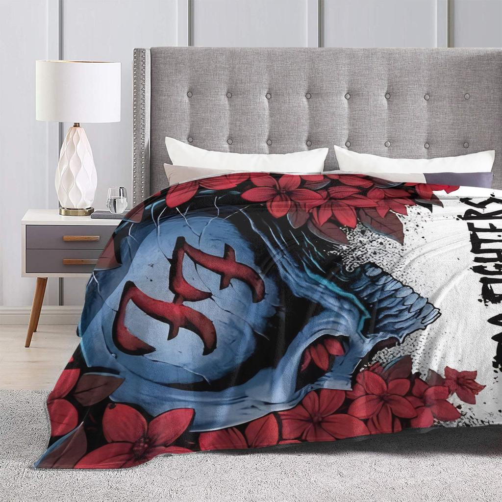 Fools Band F-Fighters Flannel Blanket Soft Durable Throw Blanket for Outdoor Travel Novelty Bedspread Sofa Bed Cover