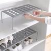 1PC Kitchen Shelf Cabinets Multifunctional Space Saving Stackable Sliding Rack Retractable Plastic Tableware 2 Colors
