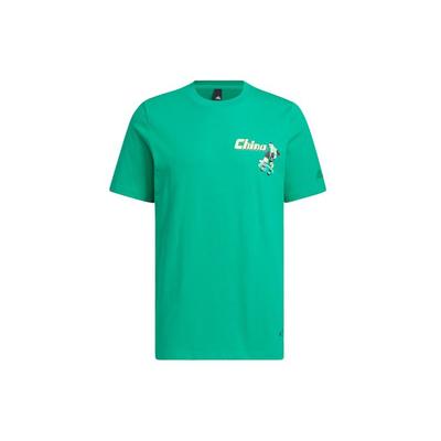 Camiseta Masculina Manga Curta Gola Careca Estampa Alfabeto Panda Desenho Animado Tops Verde Grama IP3963