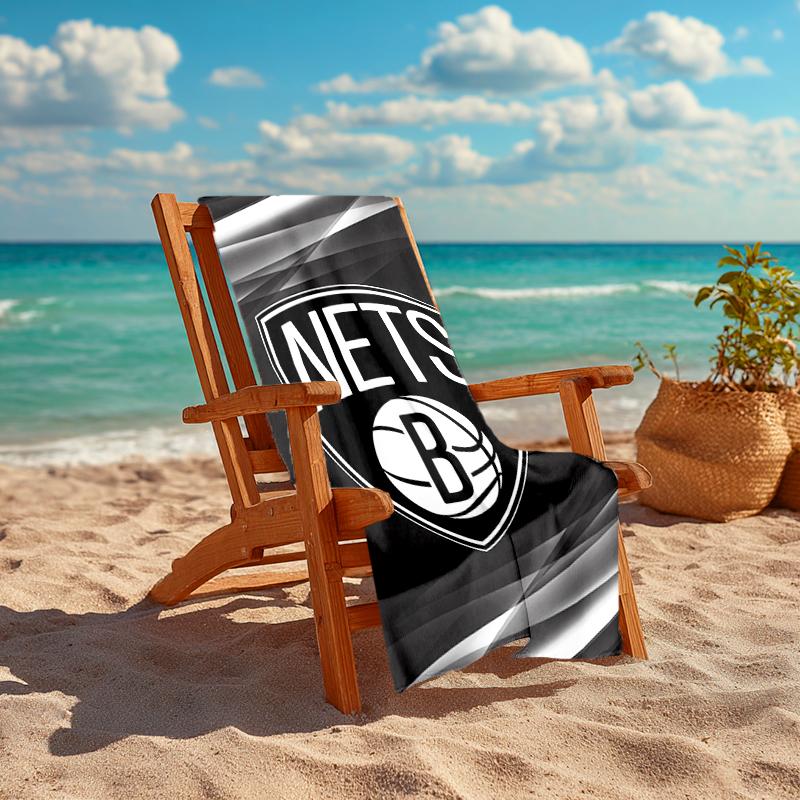 Ultra-Soft Beach Towel with Brooklyn Nets Theme,Ideal for Pool - Camping, Diving - Perfect Travel Essential, Vibrant Beach Towel.