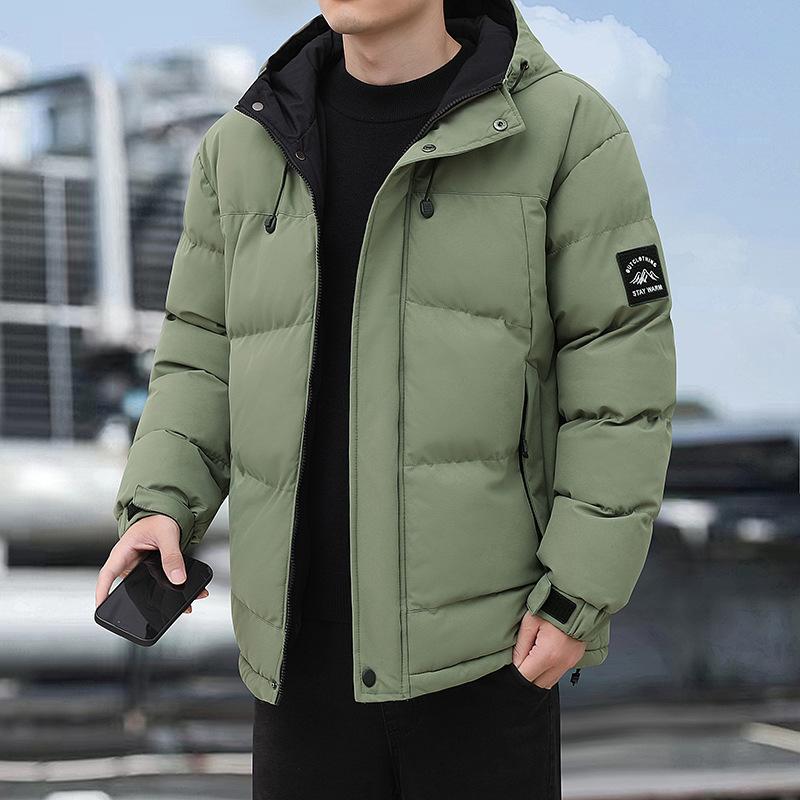 Winter windproof thickened stand-up collar contrast men's winter windproof thickened couple bread jacket trendy cotton clothes