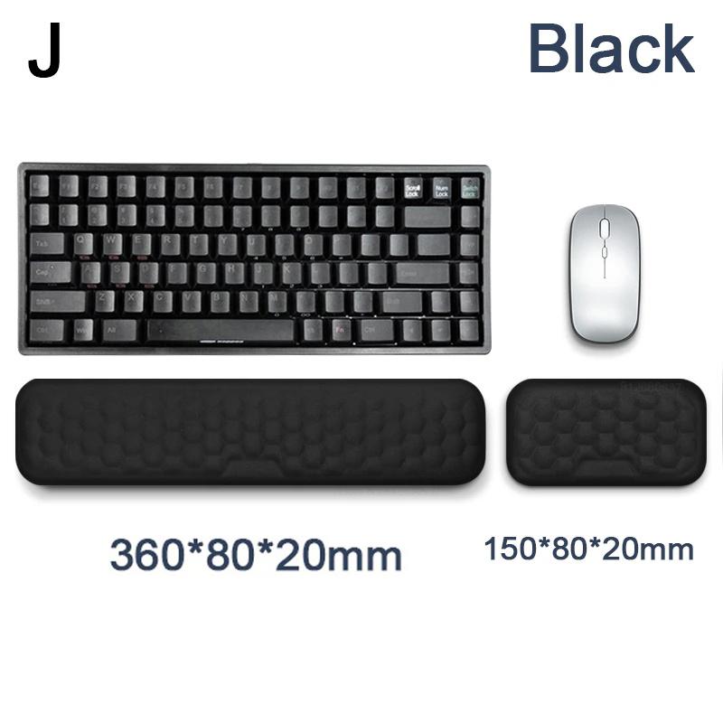Ergonomic Soft Massage Memory Foam Keyboard Mouse Wrist Rest Shiatsu Wrist Support Anti‑Slip for Office Gaming Computer Laptop