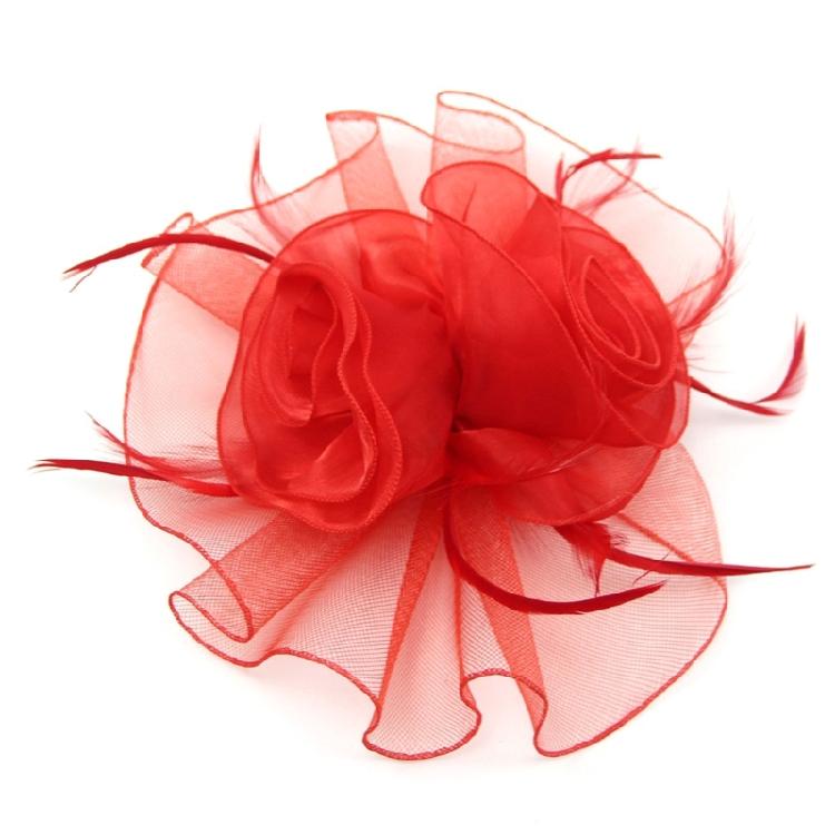 

Women Derby Hat Cocktails Party Fascinator Hat Hair Pin Horseracing Headpiece for Masquerades Parties Formal Occasion червоний