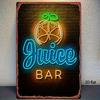 D Flat Metal Sign pc Jui Bar Neon Food Sign x Inch (x cm) Wall Art Decor for Home Garden Farmhouse Bathroom Room