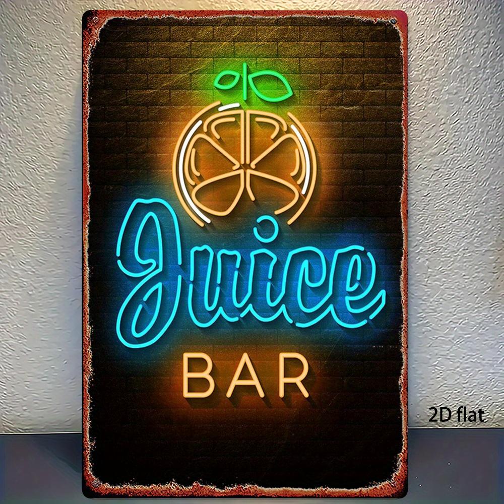 D Flat Metal Sign pc Jui Bar Neon Food Sign x Inch (x cm) Wall Art Decor for Home Garden Farmhouse Bathroom Room