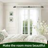 Curtain Rods No Drilling for Windows 48 to 84-90, 5/8 Inch Black Renter Friendly Adjustable Curtain Rod with 3M Adhesive Brackets