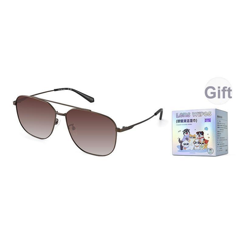 Calvin Klein Polarized Double Beam Aviator Style Driving Sunglasses Unisex sunglasses Metallic Irregular-Shape CKJ26219SPLB