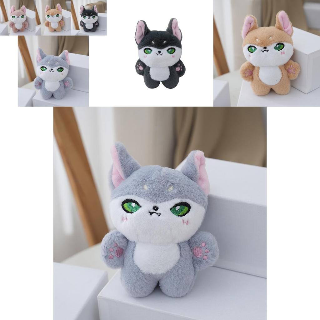 Chaveiro de Pelúcia de Raposa Cartoon Tendência Boneco de Lobo Fofo e Fofo Acessório de Bolsa