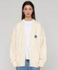 Graver [Unisex] Blue Flower Dot Embroidered Knit Cardigan_Cream