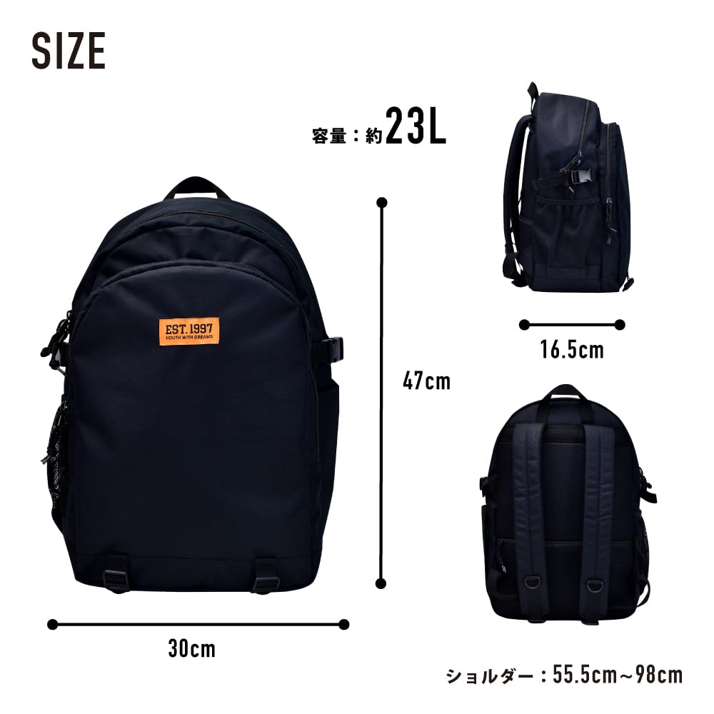 Aventura RSP-30661 Black Large Capacity BackpackDaypack
