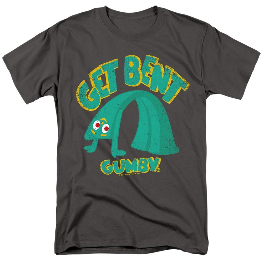 Gumby - Get Bent - Adult Unisex Short Sleeve T-Shirt - Gray M