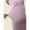 Fashion Style Turtleneck Sleeveless Wool Knitted Vest Skirt Autumn Skinny Slimming Split Pink Sheath Dress Women