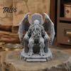 Nischen-Hobbyisten-Geschenke 3D-gedruckter Thron Cthulhu-Statue, Gotische Harzfigur für Regal & Schreibtisch Detaillierte Fledermausflügel-Skulptur Dekoration, Tentakelmonster