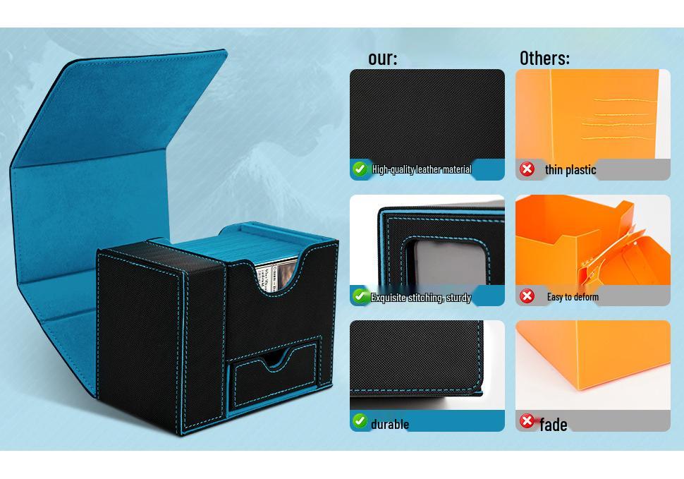 Transformable Dice Tower & Card Storage Box with Window Display for 100+ Double-Sleeved Cards - Ideal for Pokemon, Board Games, and RPGs