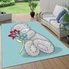 Tatty Teddy2 Flannel Pattern Square Carpet,Area Rug,Carpet Rug for Living Room Bedroom Sofa Playroom Decor,Non-slip Floor Mat