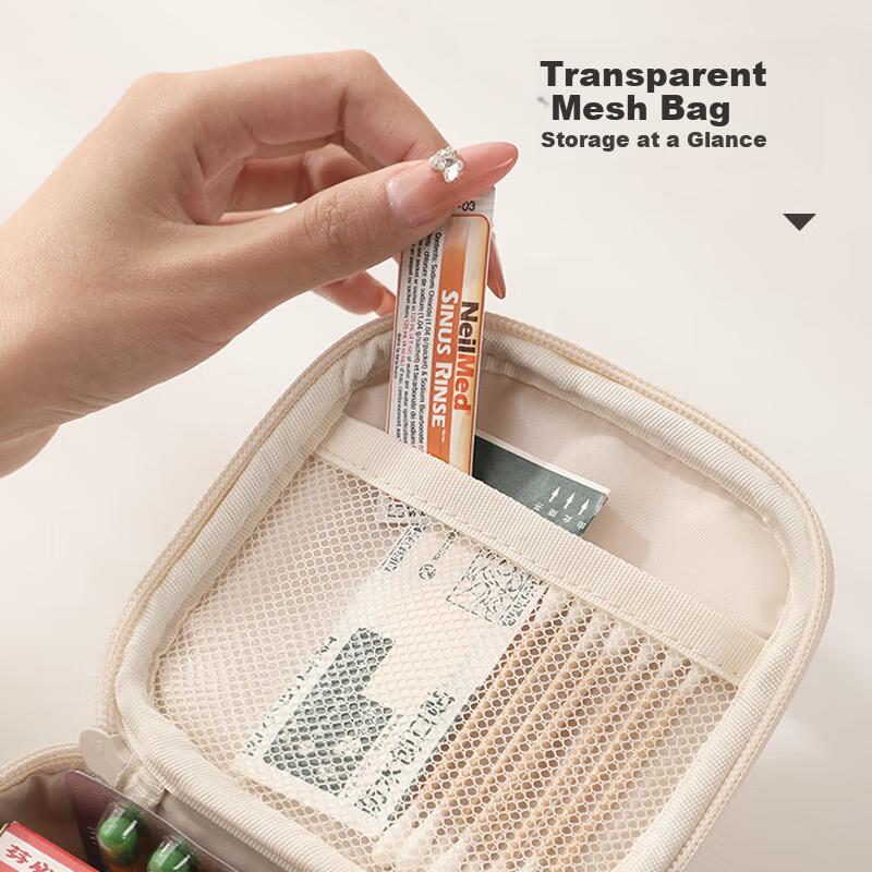 Lehuolvxing Portable Medicine Storage Bag, Small Pill Organizer Box, Pill Case, Travel Essential Medical Bag