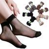 10 paia di calzini sexy elastici setosi trasparenti sottili calze corte calzini casual da donna tinta unita