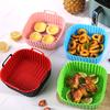 Air Fryer Silicone Baking Tray Mat Circular High-Temperature Resistant Foldable Food Grade Double Ear Baking Tray