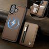 2 In 1 Detachable Magnetic Zipper Leather Cards Solt Wallet Case For iPhone 17 Pro Max 16 Plus 15 14 13 12 11 Phone Bag Cover