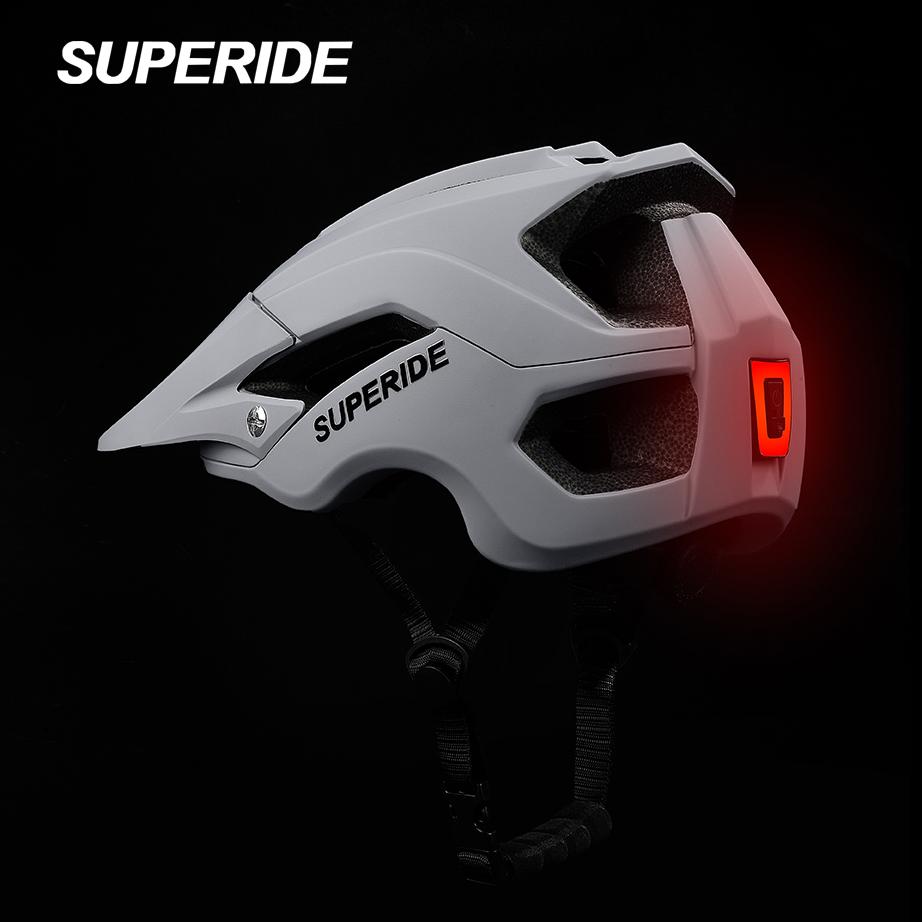 Superide Men Women Mtb Bicycle Helmet With Rechargeable Rearlight In-Mold Road Mountain Bike Helmet Ultralight Cycling Helmet