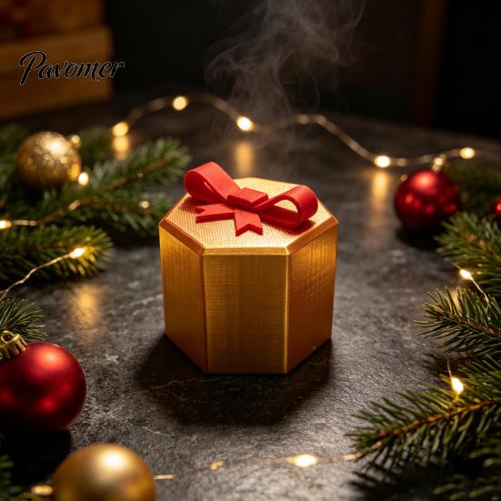 Interactive Gift Container 3D Printed Maze Puzzle Box, Christmas Theme Storage Hidden Compartment Novelty Hexagonal Ornament for Holding Jewelry