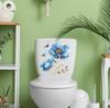 New Blue Flower Butterfly Sticker Bathroom Waterproof Toilet Sticker Self-adhesive Wall Sticker
