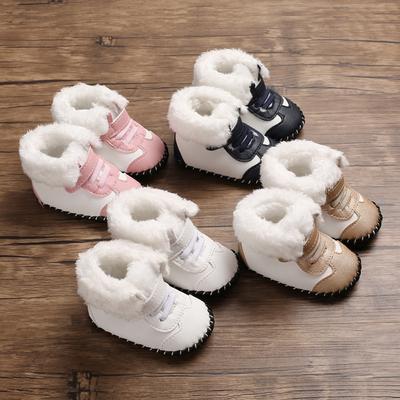 Baby Shoe Winter Cotton Shoes Warm Plush Toddler Shoes Designer Barefoot Shoes Kids Antiskid Soft Sole Snow Boots Zapatos Bebe