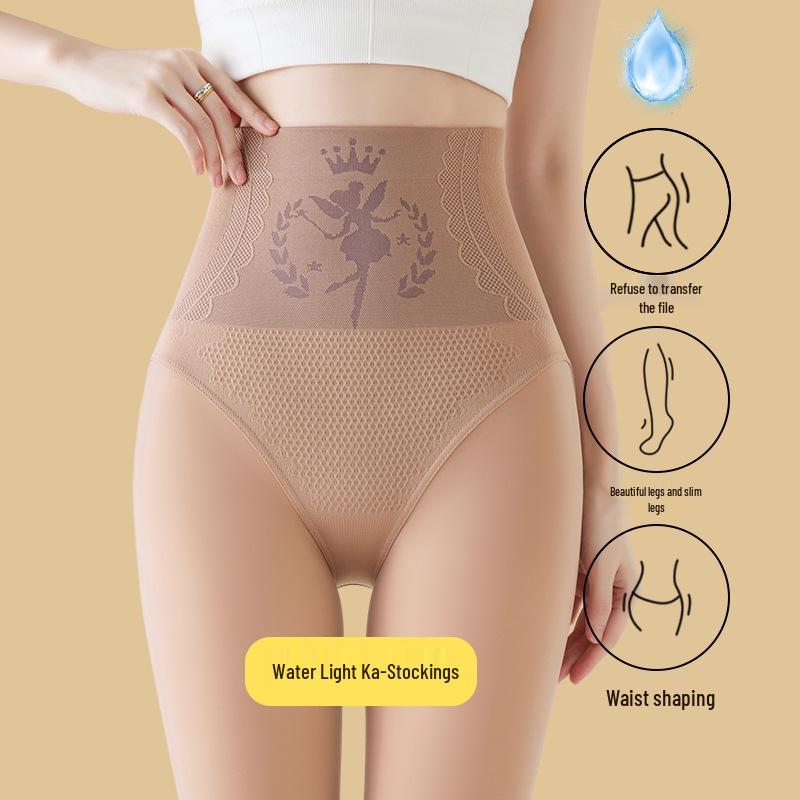 

Velvet Glow Black Silk Tummy Control & Butt Lift Stockings – High Waist, See-through, Skin-tone, One-piece Underwear One Size - Tights [80-140]