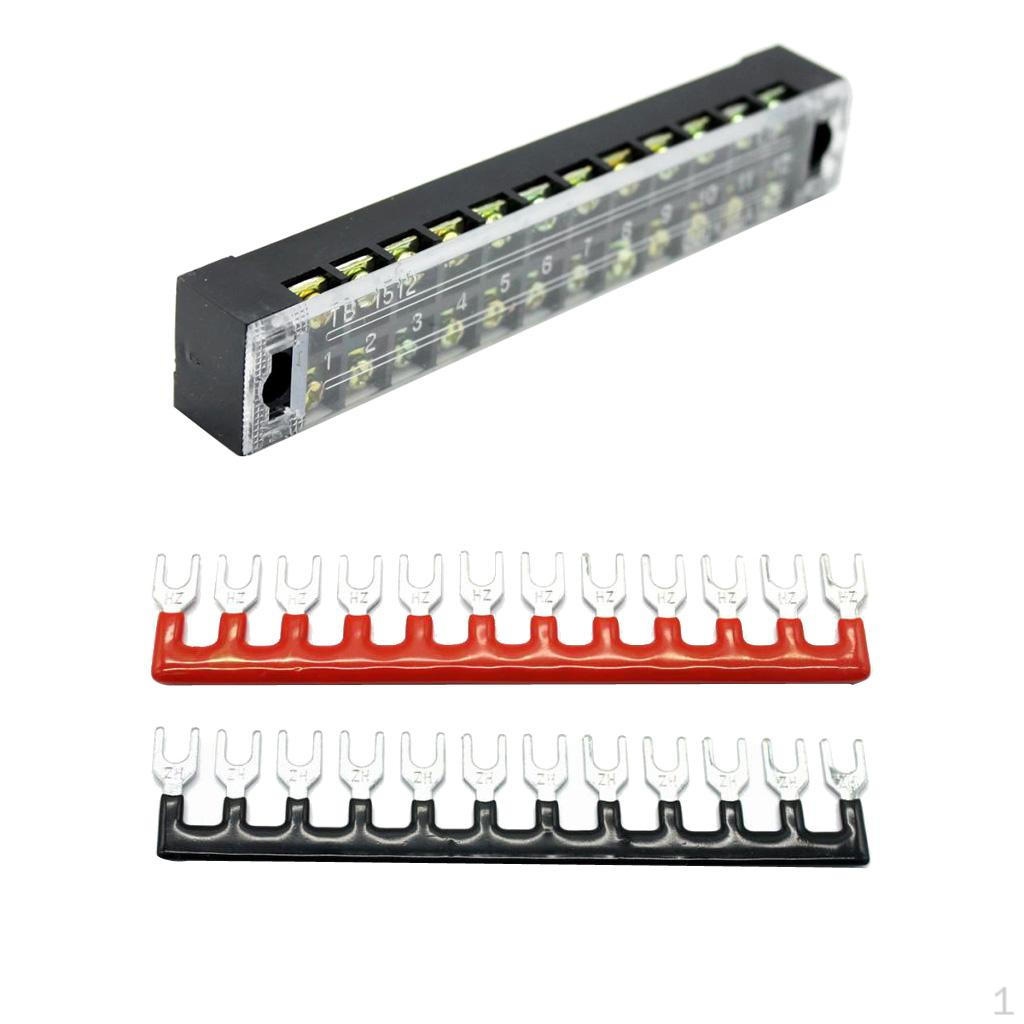 

Dual Row 12Positions Screw Terminal Blocks Strip Connector 600V 15A