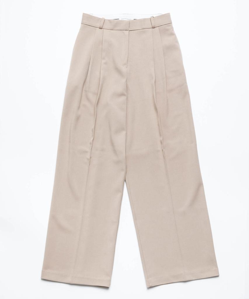 ETRE AU SOMMET Tailored Pintuck Slacks (Beige)