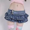 Chic Low Waist Denim Mini Skirt for Nightclub & Dance