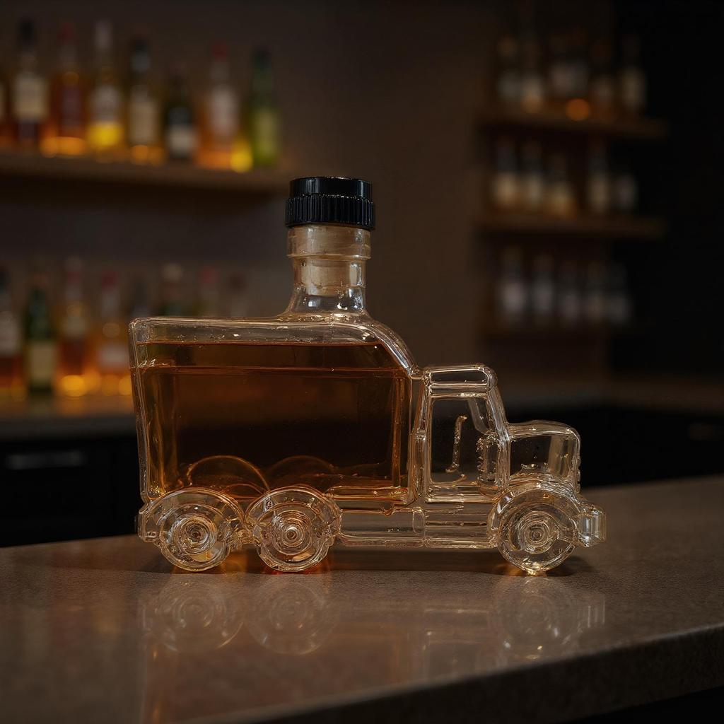 375ml Decorative Bottle Decanter Bourbon Decanter Whiskey Container Half Truck Decor With Stopper For Liquor Beer Wine Hosting
