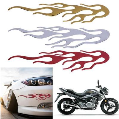 PVC Soft Rubber 3D Flame Pattern Car Personalized Car Stickers Decals Car Decoration