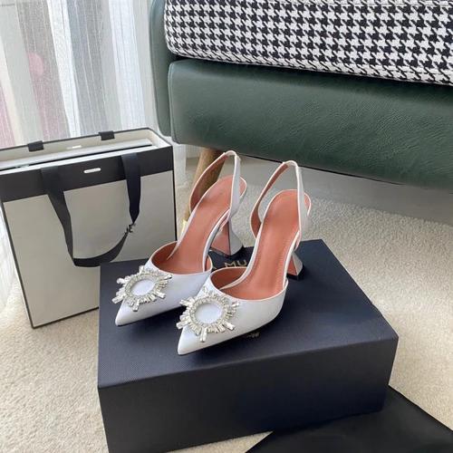 Fashion 2025 Sunflower Rhinestone High Heels Pointed Toe PVC Transparent Butterfly Rhinestone Sandals Baotou Women's Shoes