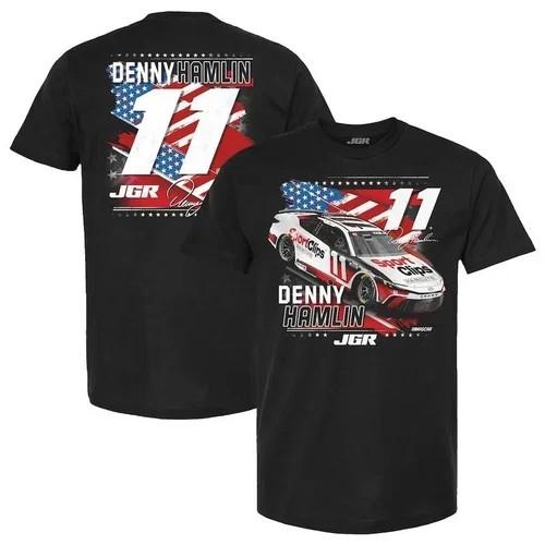 Denny Hamlin 11 American Flag Racing T-Shirt, NASCAR Sport Clips Tee 4XL