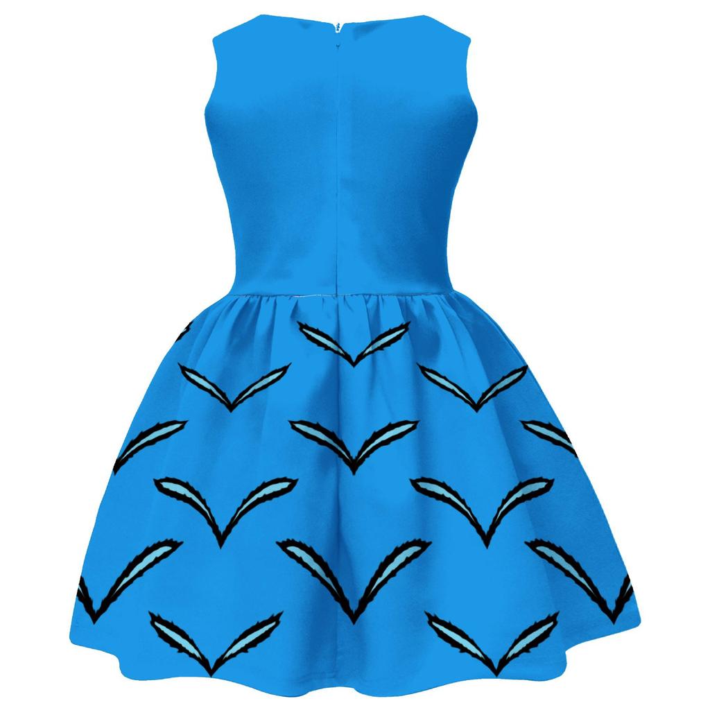 Girls Sleeveless Dress Witch Hunting Girls Group Full Print Galaxy Music Note Skirt with Big Bow Kids Princess Party Birthday Casual Sundress Little