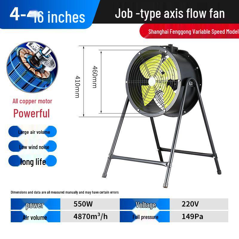 SF Industrial High Power Axial Flow Exhaust Fan - Floor-Mounted Ventilation Blower