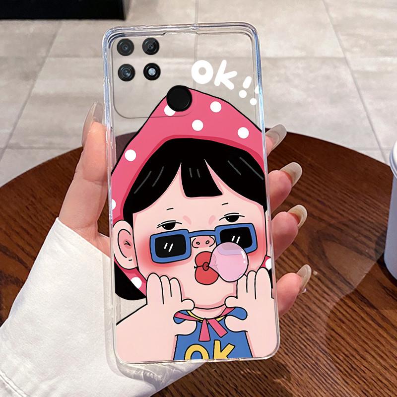 Casing For Realme Narzo 50A Fundas Capa Clear Silicone Jelly Soft TPU Back Cover Cute Rabbit Cat Dinasaur Phone Case Coque