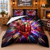 Printed 3Pcs Bedding Set AC Milan Pattern Bed Sheet Pillowcase For Bedroom Decor