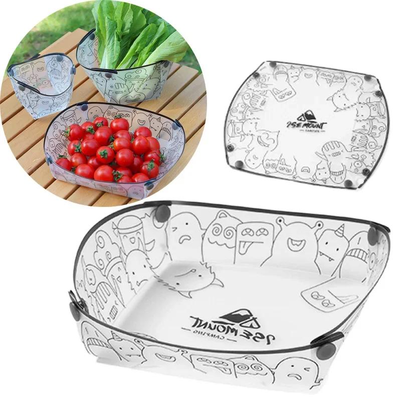 1-2PCS Portable Foldable Camping Tableware Lightweight Folding Bowl Plate Cup Filter Travel Chopping Board Food-Grade Tableware