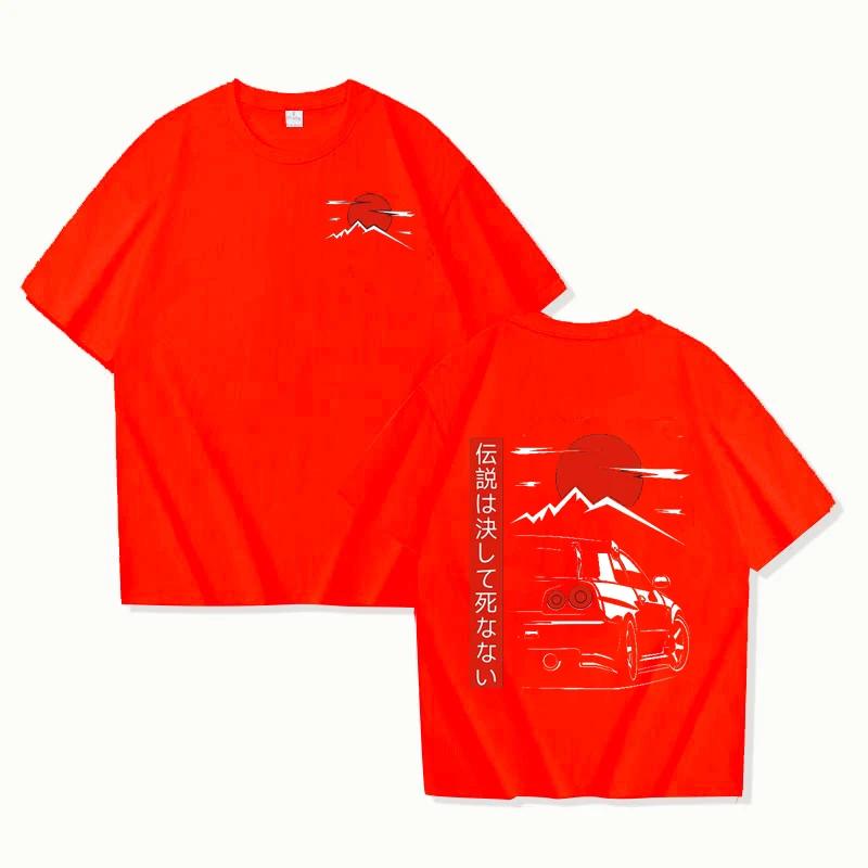 Japanese Style Car Jdm Culture Gtr R34 Racing TShirt Unisexs Back Printed Streetwear Original Oversized Design Fashion Tops S