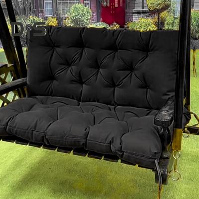 Cojín para Silla Colgante con Respaldo 2/3 Plazas Cojín para Asiento de Banco de Jardín con Lazos Impermeable Cojín para Asiento de Banco de Exterior para Muebles de Patio con Toldo
