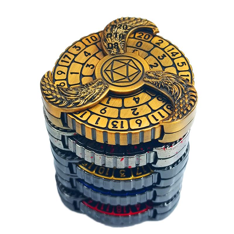 Cross-Border DND Fingertip Gyro Turntable RPG Dice Polyhedral Metal Craft for Board Games Decompression Gift for Gamers